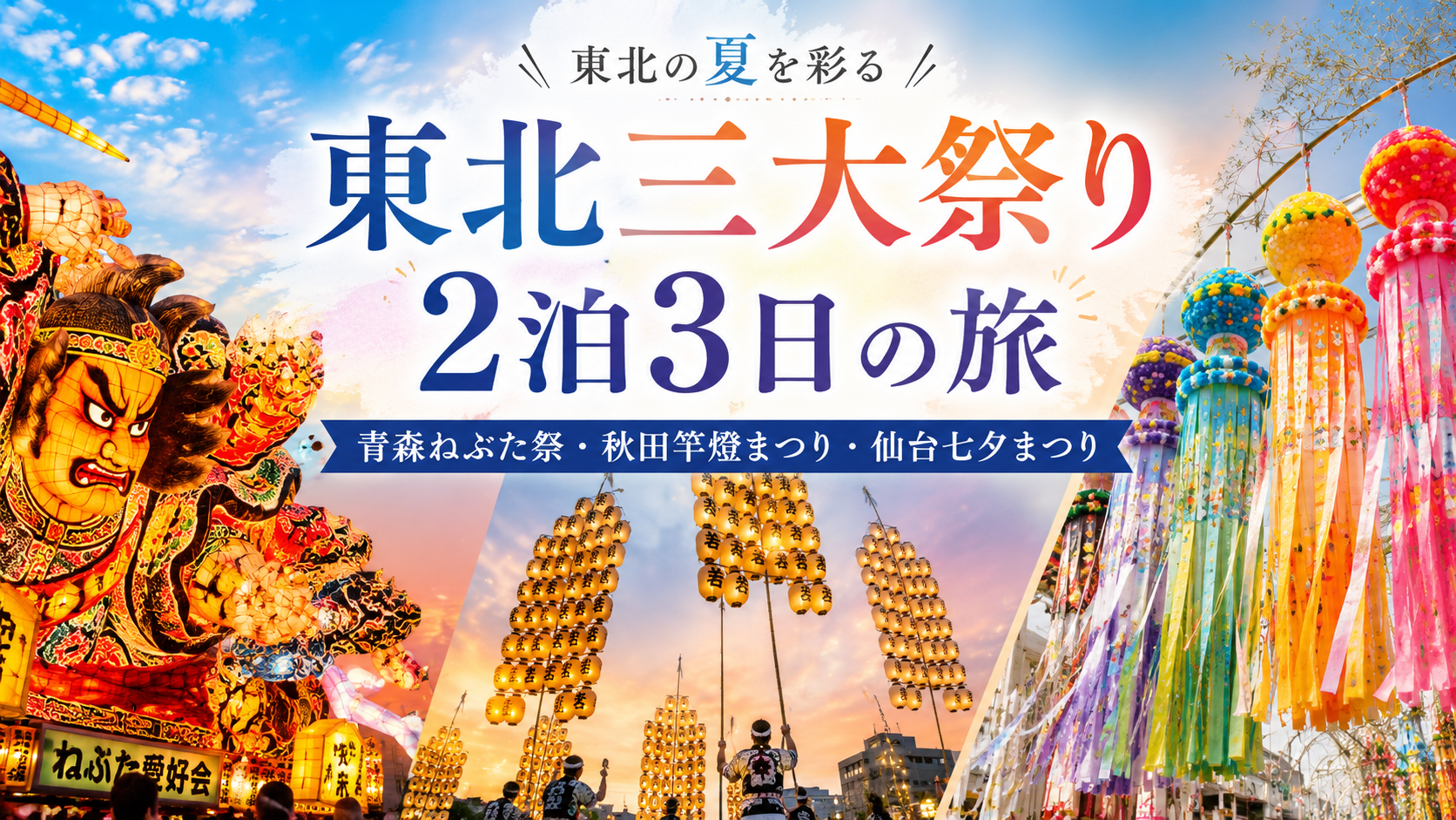 東北三大祭りを2泊3日で｜ねぶた・竿燈・仙台七夕をめぐる夏の旅